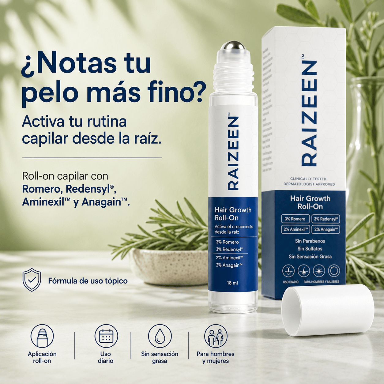 RAIZEN™ ORIGEN — Roll-On Anticaída para el Cabello
